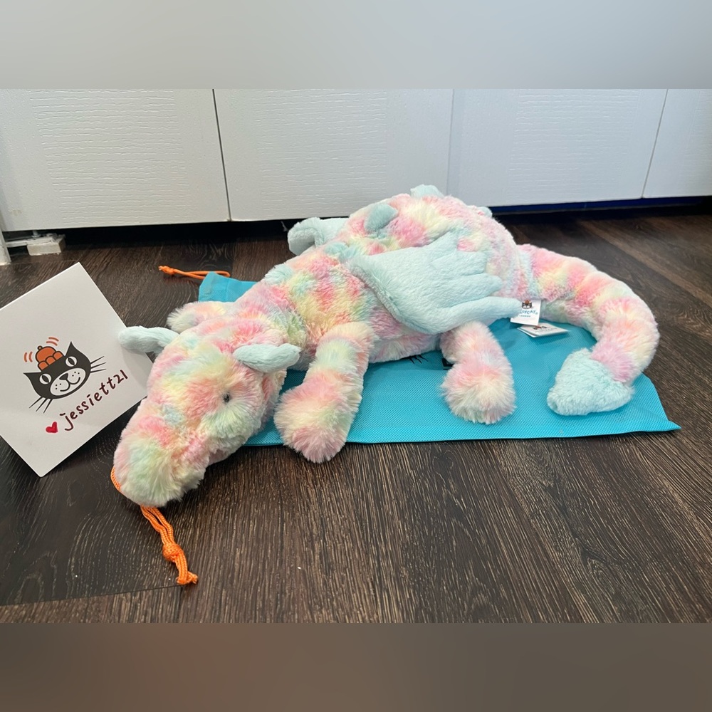 Jellycat Lazulia Dragon LARGE 2025 with Dust Bag 100%Authentic NWT US SHIP